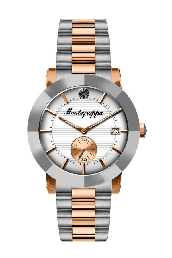 Nerouno Lady Watch, Rose Gold PVD/Steel Case & Bracelet, White Dial