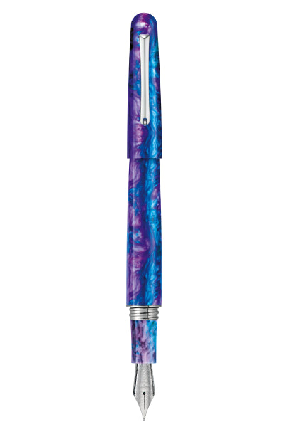 Elmo 01 Fantasy Blooms Fountain Pen, Blue Cross Gentian, Medium