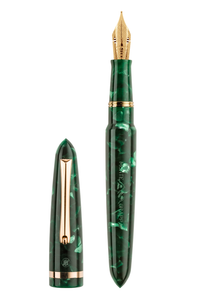 Venetia Vintage Conifer Gold Pl. Fountain Pen 14k Gold Flex Nib, Fine