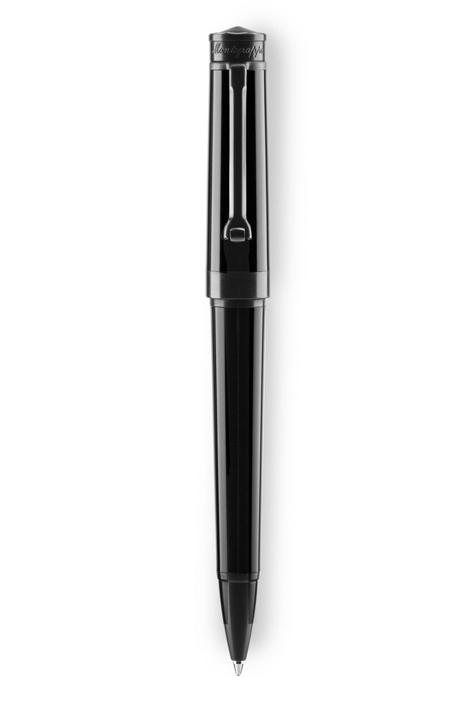 Stylo Montegrappa Italy Parola - Stylo Bille/roller, Garnitures Platine, Noir - Luxe Neuf Sans Boîte