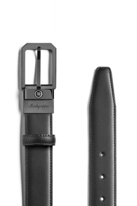 حزام مونتيغرابا سيغنيت ذو وجهين، أسود، إبزيم 30 مم، طلاء أيوني فائق السواد