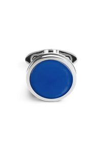 Purezza Cufflinks, IP Palladium & Blue Resin Inlay
