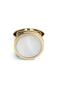 Purezza Cufflinks, IP Yellow Gold & Mother-of-Pearl Inlay
