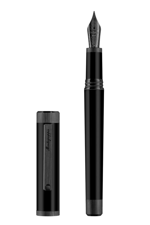 Zero Fountain Pen, Ultra Black Ruthenium, Medium, Steel Nib