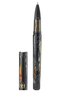 Zero Meteor Shower Rollerball Pen, Ultra-Black Ruthenium