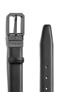 Montegrappa Signet reversible belt, Black/Brown, 30mm buckle, IP ultrablack