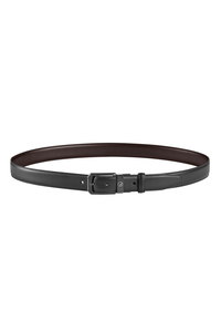 Montegrappa Signet reversible belt, Black/Brown, 30mm buckle, IP ultrablack