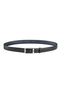 Montegrappa Signet reversible belt, Black/Blue, 30mm buckle, IP Palladium
