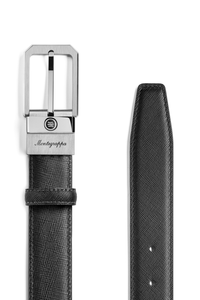 حزام مونتيغرابا سيغنيت ذو وجهين، أسود/بوردو، إبزيم 30 مم، مطلي بالبلاديوم بتقنية IP