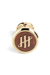 Materica Cufflinks, IP Yellow Gold & Red Jasper Inlay