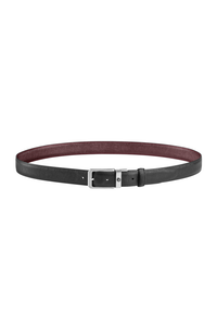 حزام مونتيغرابا سيغنيت ذو وجهين، أسود/بوردو، إبزيم 30 مم، مطلي بالبلاديوم بتقنية IP