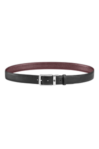 Montegrappa Signet reversible belt, Black/Bordeaux, 35mm buckle, IP Palladium