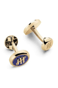 Materica Cufflinks, IP Yellow Gold & Lazuli Inlay