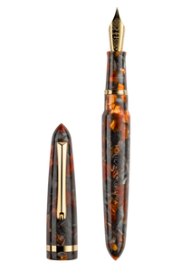 Venetia Plume Agate Gold Pl. Fountain Steel Nib, Medium