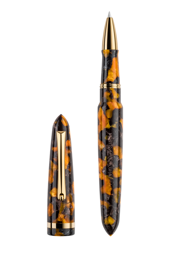 Venetia Havana Amber Gold Pl, Rollerball Pen