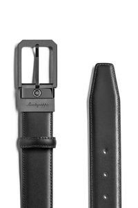 Montegrappa Signet reversible belt, Black/Brown, 35mm buckle, IP ultrablack
