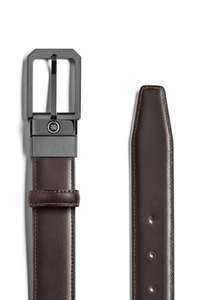 Montegrappa Signet reversible belt, Black/Brown, 30mm buckle, IP ultrablack