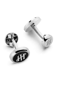 Materica Cufflinks, IP Palladium & Obsidian Inlay