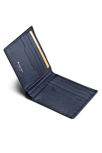 Wallet, 4+4 CC, Blue Saffiano Leather
