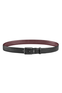 Montegrappa Signet reversible belt, Black/Bordeaux, 35mm buckle, IP ultrablack
