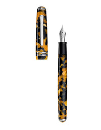 Tibaldi Amber Yellow Resin Fountain Pen Palladium Trim N60