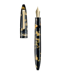 Tibaldi Black Gold Resin Fountain Pen 18K Gold Trim Bononia
