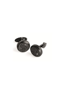 Cash Cufflink Black Color Black Crystal