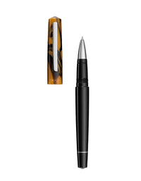 Tibaldi Chrome Yellow Resin Rollerball Pen Stainless Steel Trim Infrangible