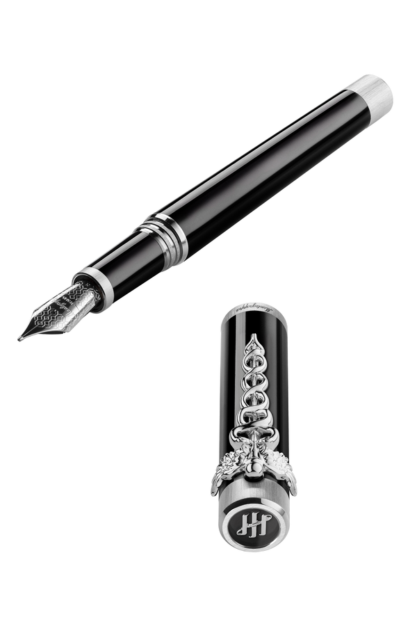 Zero Caduceus Fountain Pen, IP Palladium, Nib Steel
