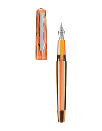 Tibaldi Ginger Beige Resin Fountain Pen Stainless Steel Trim Infrangible