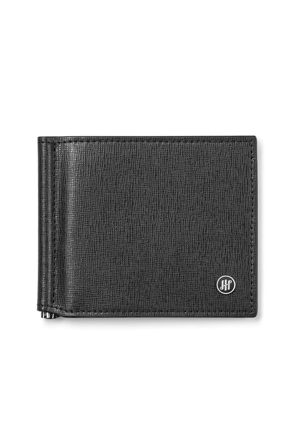 Money Clip Wallet, Black Saffiano