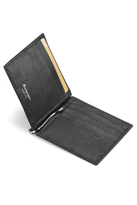 Money Clip Wallet, Black Saffiano