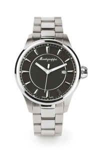 Fortuna Three Hands Watch - Stainless Steel & Black Dial