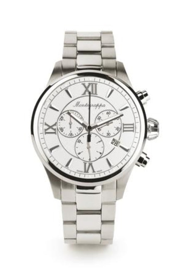 Fortuna Chronograph, Steel, Silver Dial, Steel Bracelet