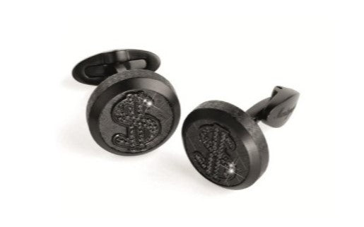 Cash Cufflink Black Color Black Crystal