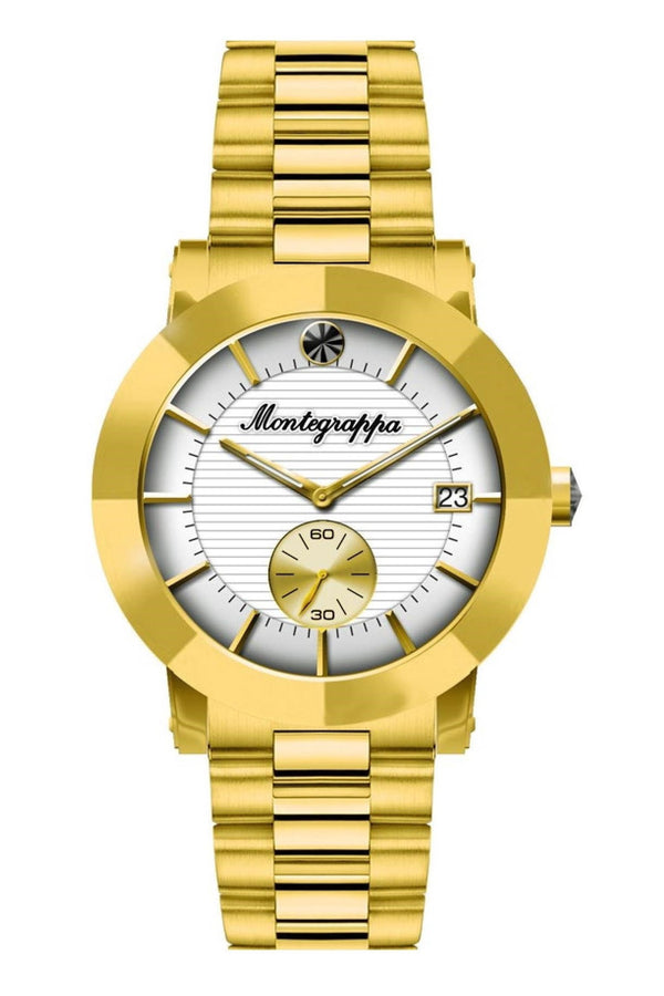 Nerouno Lady Watch, Yellow Gold PVD Case & Bracelet, White Dial