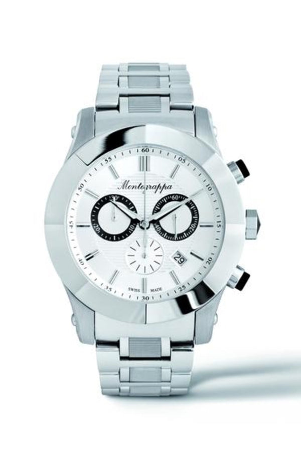 NeroUno Chronograph, Steel, Silver Dial, Steel Bracelet