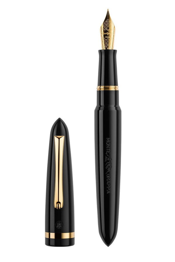 Venetia Black Gold Pl. Fountain Pen