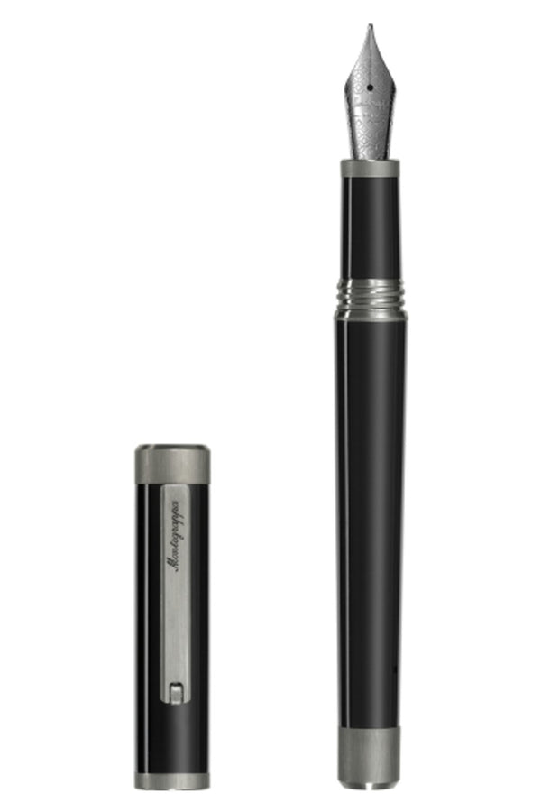 Zero Fountain Pen, Gun Metal Ruthenium pl., Steel Nib