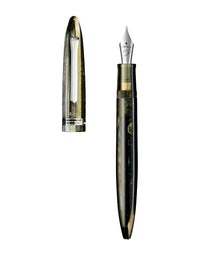 Tibaldi Martini Olive Resin Fountain Pen Palladium Trim Bononia