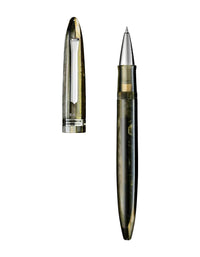 Tibaldi Martini Olive Resin Rollerball Pen Palladium Trim Bononia
