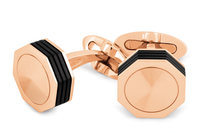Nerouno Linea Cufflinks - Rose Gold PVD, Metal Inlay