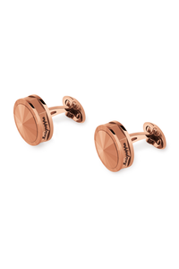NeroUno Cufflinks, Rose Gold PVD, Metal Inlay