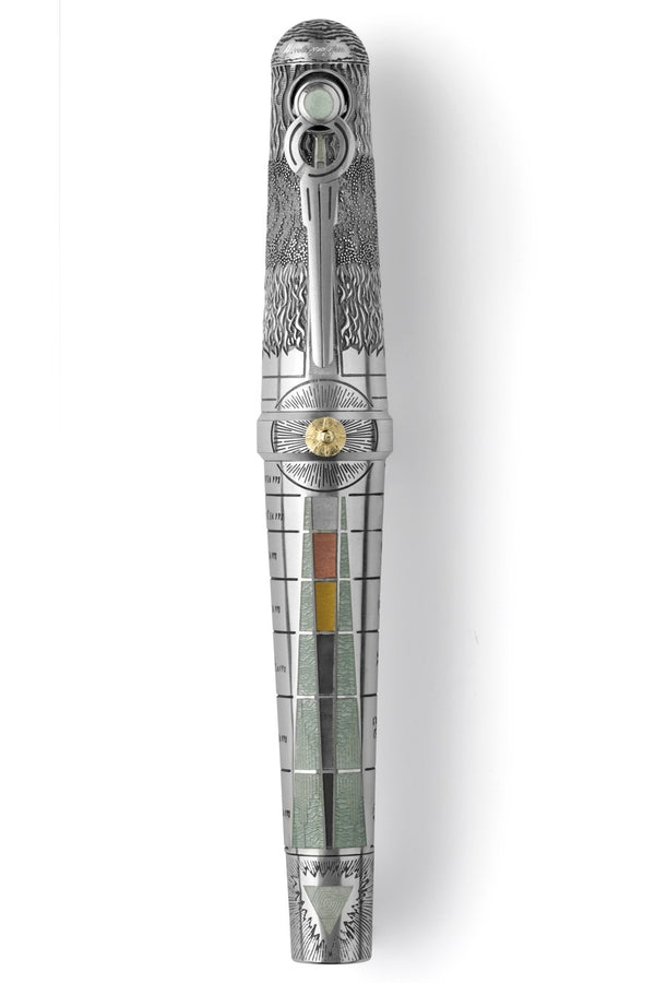 The Alchemist Rollerball Pen - All Silver, Aqua