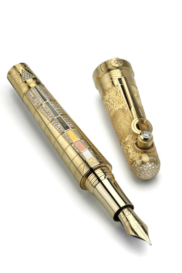 The Alchemist Fountain Pen - Gold & Diamond
