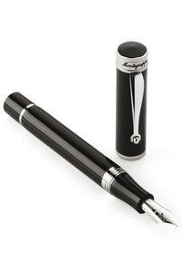 Ducale Fountain Pen - Black with Palladium Plating