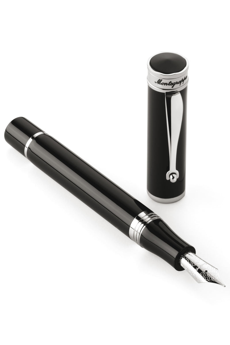 Ducale Fountain Pen Black with Palladium Plating – Montegrappa