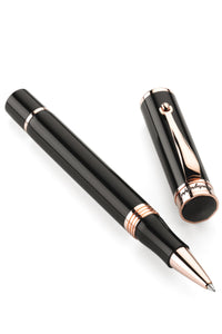 Ducale Rollerball Pen - Black with Rose Gold Plating