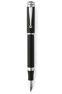 Ducale Fountain Pen - Black with Palladium Plating
