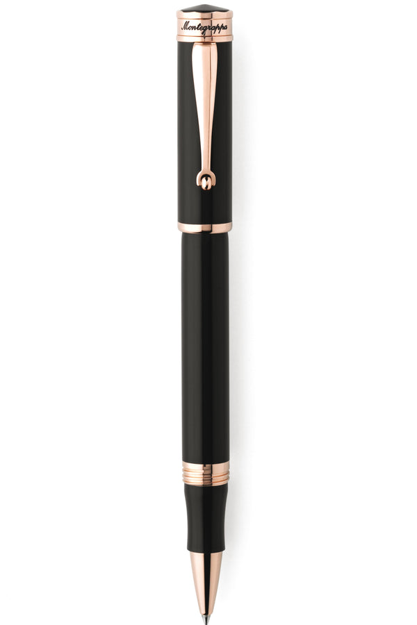 Ducale Rollerball Pen - Black with Rose Gold Plating